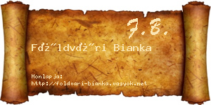 Földvári Bianka névjegykártya
