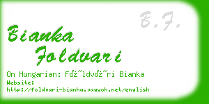 bianka foldvari business card