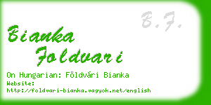 bianka foldvari business card